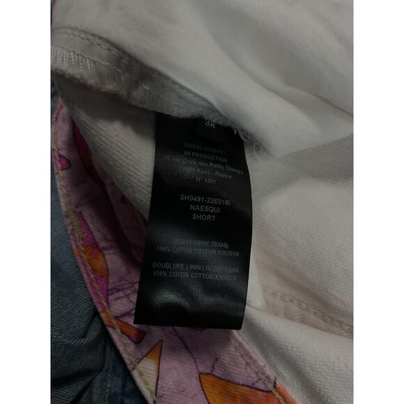 Isabel Marant 'Naesqui' Pink Floral Tie-Hem Denim Shorts Size 6 - NWT - Picture 5 of 5